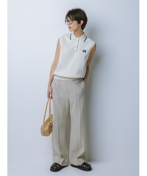 Mila Owen(ミラオーウェン)の「ウエストゴムワイドイージードライパンツ【手洗い可能】(その他パンツ・レディース・ブラック/ライトベージュ/グリーン・0/1)」の22枚目の写真