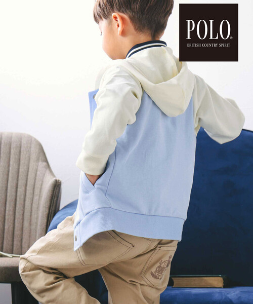 SLAP SLIP（スラップスリップ）の「【POLO BCS(ポロ・ビーシーエス)×SLAP SLIPコラボ】フード付きロゴ刺しゅうパーカー(80~130cm)（パーカー・キッズ・ピンク/ブルー・110cm/80ｃｍ/130cm/120cm/100cm/90cm）」の14枚目の写真