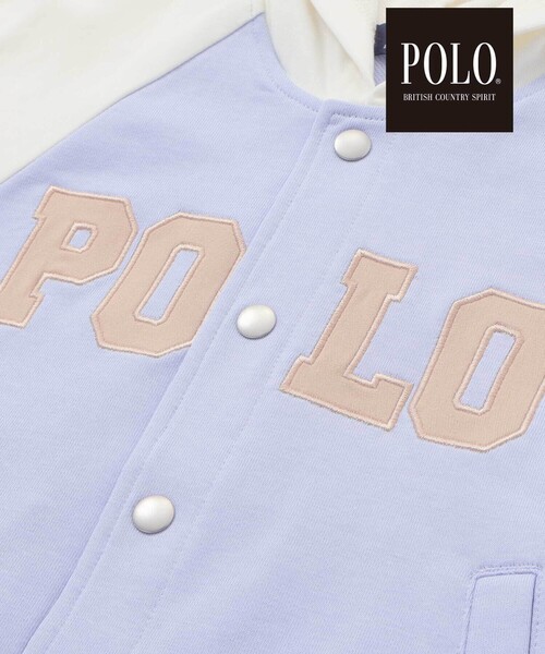 SLAP SLIP（スラップスリップ）の「【POLO BCS(ポロ・ビーシーエス)×SLAP SLIPコラボ】フード付きロゴ刺しゅうパーカー(80~130cm)（パーカー・キッズ・ピンク/ブルー・110cm/80ｃｍ/130cm/120cm/100cm/90cm）」の8枚目の写真