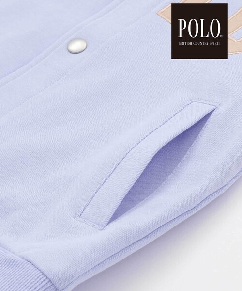 SLAP SLIP（スラップスリップ）の「【POLO BCS(ポロ・ビーシーエス)×SLAP SLIPコラボ】フード付きロゴ刺しゅうパーカー(80~130cm)（パーカー・キッズ・ピンク/ブルー・110cm/80ｃｍ/130cm/120cm/100cm/90cm）」の6枚目の写真