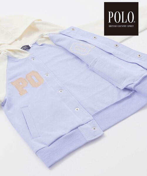 SLAP SLIP（スラップスリップ）の「【POLO BCS(ポロ・ビーシーエス)×SLAP SLIPコラボ】フード付きロゴ刺しゅうパーカー(80~130cm)（パーカー・キッズ・ピンク/ブルー・110cm/80ｃｍ/130cm/120cm/100cm/90cm）」の4枚目の写真