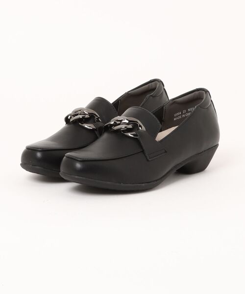 Piedi Nudi（ピエディヌーディ）の「KANSAI BIS（カンサイビス） バランスケア チェーンローファー（パンプス・レディース・ガンメタ/ブラック・23.0cm/23.5cm/24.0cm/24.5cm）」の2枚目の写真