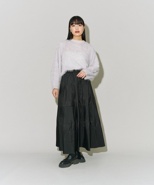 terrace(テラス)の「フェザートッププルオーバー(Tシャツ/カットソー・レディース・アイボリー/ブラック/オフホワイト/グレー・MEDIUM)」の7枚目の写真