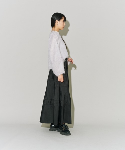 terrace(テラス)の「フェザートッププルオーバー(Tシャツ/カットソー・レディース・アイボリー/ブラック/オフホワイト/グレー・MEDIUM)」の10枚目の写真