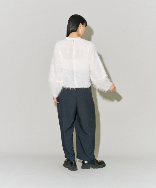 terrace(テラス)の「フェザートッププルオーバー(Tシャツ/カットソー・レディース・アイボリー/ブラック/オフホワイト/グレー・MEDIUM)」の13枚目の写真