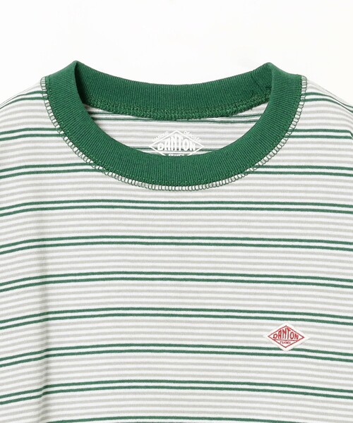 DANTON（ダントン）の「DANTON / KIDS' LONG SLEEVE SWEAT T-SHIRT STRIPE（105～135cm）（スウェット・キッズ・グリーン・135/125/115/105）」の6枚目の写真