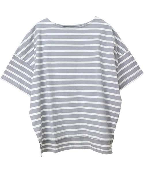 5分袖バスクボーダープルオーバー（Tシャツ/カットソー