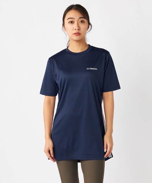 Kappa(カッパ)の「テープワークチュニックTシャツ(Tシャツ/カットソー・レディース・ネイビー/ブラック/カーキ・MEDIUM/LARGE/X-LARGE)」の1枚目の写真