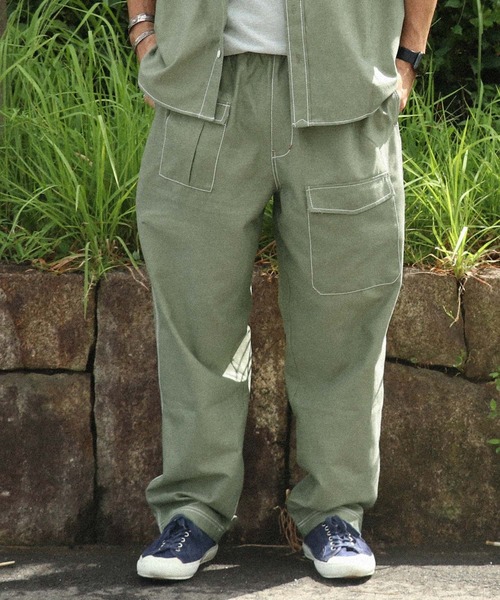 KRIFF MAYER（クリフメイヤー）の「シャンブレーミリタリーパンツ（カーゴパンツ・メンズ・カーキ/ライトブルー/グレー/ベージュ・SMALL/MEDIUM/X-LARGE/LARGE）」の4枚目の写真