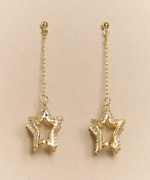 Zoule(ゾーラ)の「Zoule ゾーラ:Luminousシリーズ ornament star スター 星 ピアス(ピアス(両耳用)・レディース・ゴールド/シルバー・FREE)」の2枚目の写真
