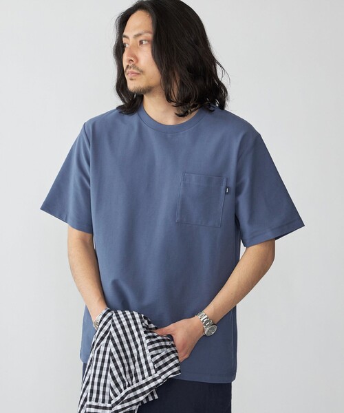 SHIPS(シップス)の「SHIPS:〈接触冷感/遮熱/吸水拡散/UVカット〉COVEROSS(R) フリーザー Tシャツ(Tシャツ/カットソー・メンズ・ライトブルー/ライトグレー/ネイビー/オフホワイト/カーキ/ダークグレー・SMALL/MEDIUM/LARGE/X-LARGE)」の5枚目の写真