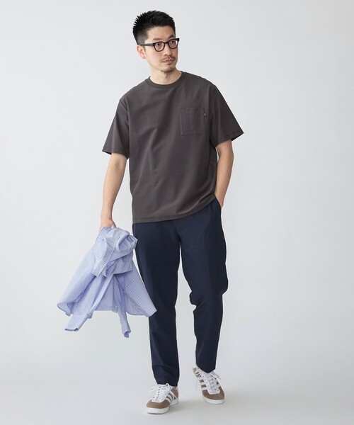 SHIPS(シップス)の「SHIPS:〈接触冷感/遮熱/吸水拡散/UVカット〉COVEROSS(R) フリーザー Tシャツ(Tシャツ/カットソー・メンズ・ライトブルー/ライトグレー/ネイビー/オフホワイト/カーキ/ダークグレー・SMALL/MEDIUM/LARGE/X-LARGE)」の9枚目の写真