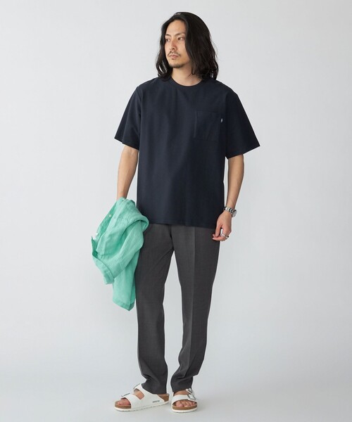 SHIPS(シップス)の「SHIPS:〈接触冷感/遮熱/吸水拡散/UVカット〉COVEROSS(R) フリーザー Tシャツ(Tシャツ/カットソー・メンズ・ライトブルー/ライトグレー/ネイビー/オフホワイト/カーキ/ダークグレー・SMALL/MEDIUM/LARGE/X-LARGE)」の11枚目の写真