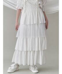 チュールドッキングティアードスカート