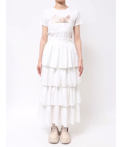 merry jenny(メリージェニー)の「チュールドッキングティアードスカート(スカート・レディース・ブラック/オフホワイト・FREE)」の9枚目の写真