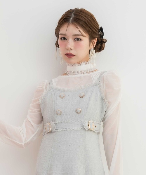 セール】オープンリボンペプラムトップス（Tシャツ/カットソー