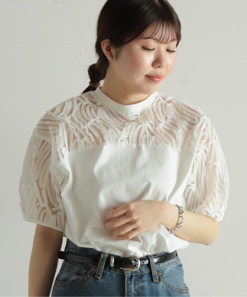 チュールコンビPO チュール刺繍コンビ パフスリーブP/O | NOMBRE IMPAIR