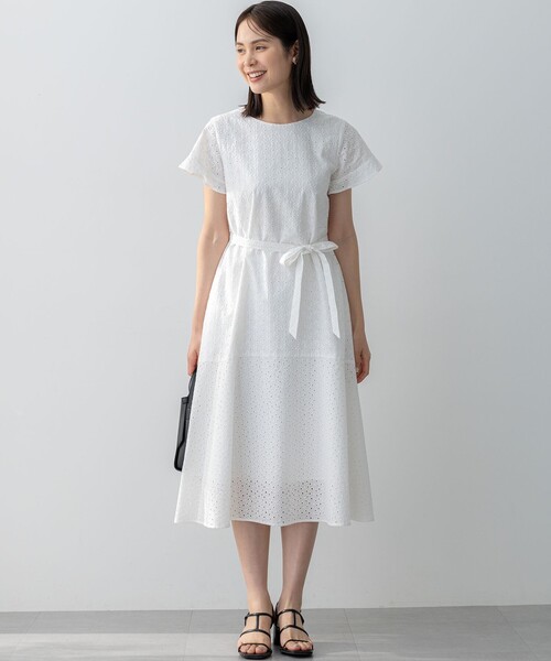 【組曲】【新品】エンブロイダリーレースフレアスリーブ ワンピース セール】エンブロイダリーレースフレアスリーブ ワンピース