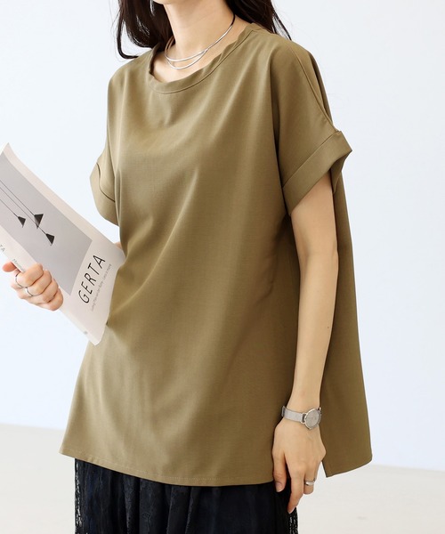 Aletta vita(アレッタビータ)の「リネンライクサイドスリットスクエアプルオーバー(Tシャツ/カットソー・レディース・ブラック/モカ/ブルー系その他・FREE)」の3枚目の写真