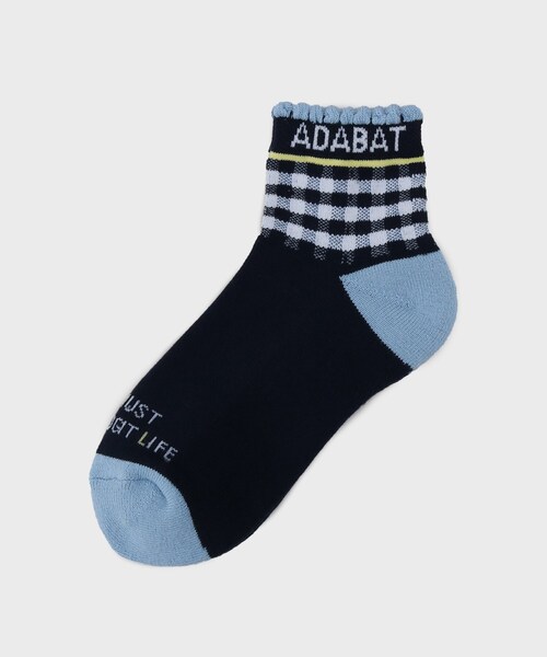 adabat（アダバット）の「アンクルボーダーショートソックス（ソックス/靴下・レディース・ホワイト/ベビーピンク/ネイビー・00）」の3枚目の写真