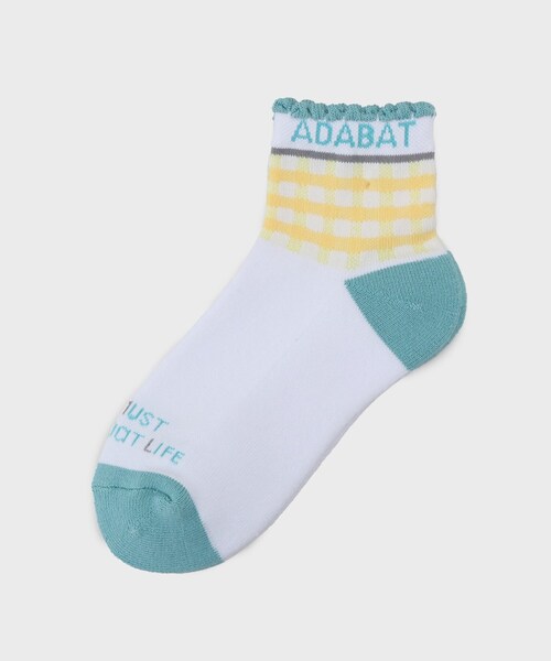 adabat（アダバット）の「アンクルボーダーショートソックス（ソックス/靴下・レディース・ホワイト/ベビーピンク/ネイビー・00）」の2枚目の写真