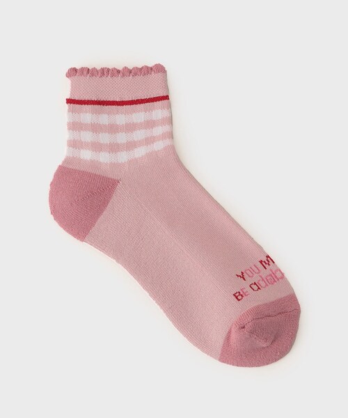 adabat（アダバット）の「アンクルボーダーショートソックス（ソックス/靴下・レディース・ホワイト/ベビーピンク/ネイビー・00）」の8枚目の写真