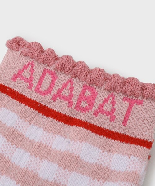 adabat（アダバット）の「アンクルボーダーショートソックス（ソックス/靴下・レディース・ホワイト/ベビーピンク/ネイビー・00）」の5枚目の写真