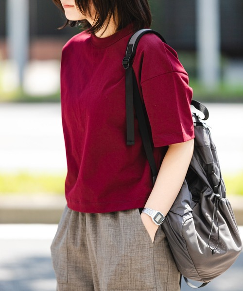 EKAL（エカル）の「『吸水速乾/UVカット』DRY OUT SHORT LENGTH T-SHIRTS（Tシャツ/カットソー・レディース・ブラウン系その他/アイボリー/ベージュ/チャコールグレー/ホワイト/ブラウン/パープル系その他・FREE）」の7枚目の写真