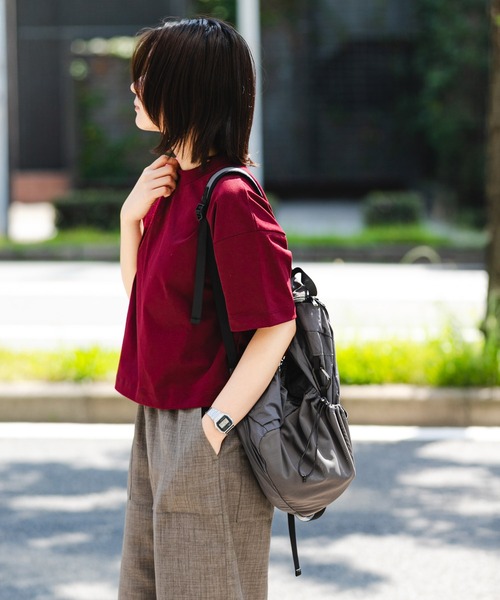 EKAL（エカル）の「『吸水速乾/UVカット』DRY OUT SHORT LENGTH T-SHIRTS（Tシャツ/カットソー・レディース・ブラウン系その他/アイボリー/ベージュ/チャコールグレー/ホワイト/ブラウン/パープル系その他・FREE）」の11枚目の写真