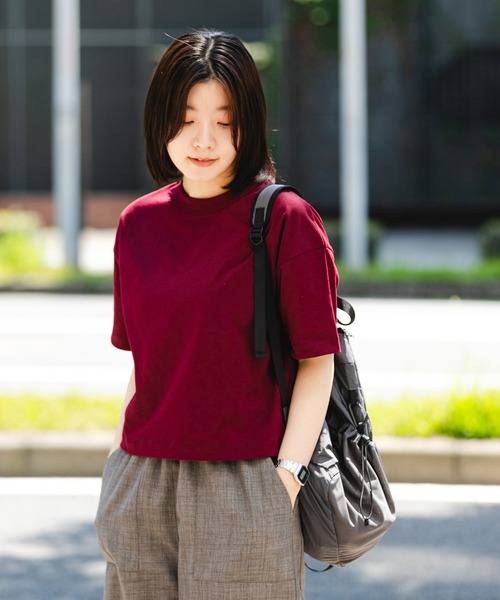 EKAL（エカル）の「『吸水速乾/UVカット』DRY OUT SHORT LENGTH T-SHIRTS（Tシャツ/カットソー・レディース・ブラウン系その他/アイボリー/ベージュ/チャコールグレー/ホワイト/ブラウン/パープル系その他・FREE）」の12枚目の写真