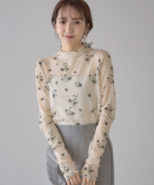 &. NOSTALGIA(アンドドットノスタルジア)の「【ZOZO限定】メッシュフラワーボトルネックロンT(Tシャツ/カットソー・レディース・アイボリー/ブラック・M)」の17枚目の写真
