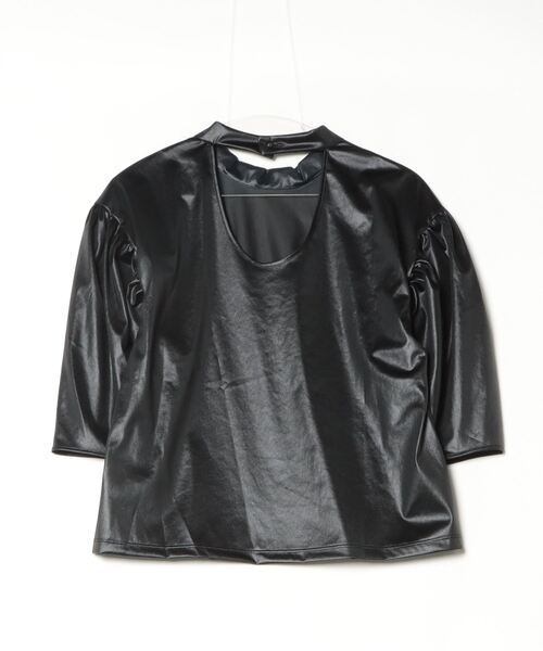 ROSE BUD（ローズバッド）の「(mici)VOLUME SLEEVE TRICOT CHIFFON TOP（Tシャツ/カットソー・レディース・ブラック/ホワイト・ONE SIZE）」の14枚目の写真