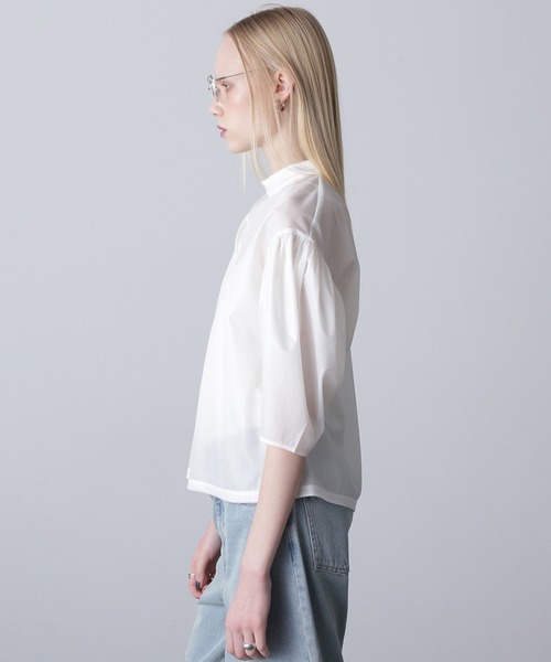 ローズバッド（ROSE BUD）/(mici)VOLUME SLEEVE TRICOT CHIFFON TOP セール】(mici)VOLUME SLEEVE TRICOT CHIFFON TOP（Tシャツ/カットソー