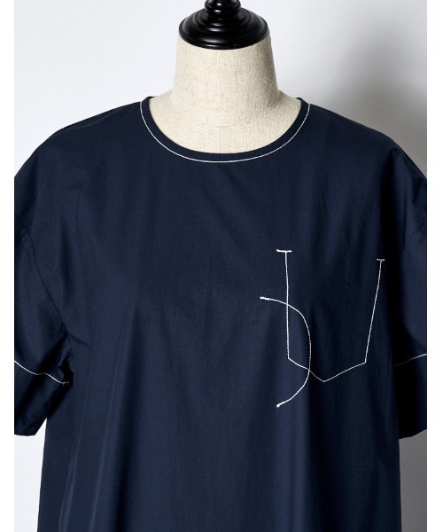 RUMCHE（ラムシェ）の「Stitch Typewriter Dress / ステッチタイプライタードレス（ワンピース・レディース・ホワイト/ネイビー/ブラック・FREE）」の7枚目の写真