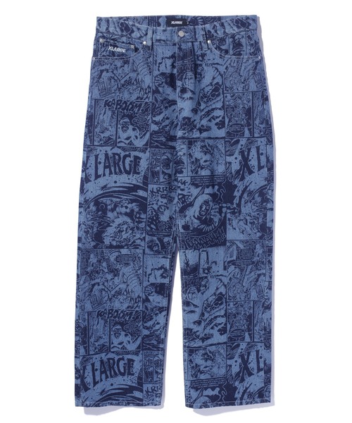 XLARGE デニムパンツ LARGEサイズ エクストララージ（XLARGE）（メンズ）ケミカル ワイド デニム