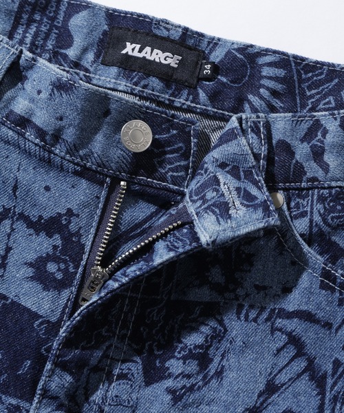 ジーンズ デニムパンツ エクストララージ XLARGE 34 ブラック コットン エクストララージ（XLARGE）（メンズ）ケミカル ワイド デニム