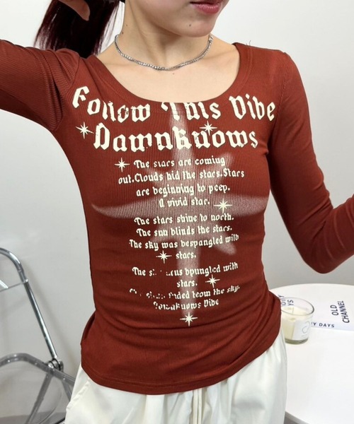 sevens(セブンズ)の「【sevens】TEE オーバーネックグランジロンT(Tシャツ/カットソー・レディース・ブラック/ブラウン・FREE)」の5枚目の写真