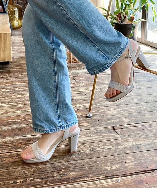 ORiental TRaffic（オリエンタルトラフィック）の「ラウンドトゥラインヒールサンダル/51208（サンダル・レディース・ブラック/グレー/ホワイト・L/S/M/SS/3L/LL）」の3枚目の写真