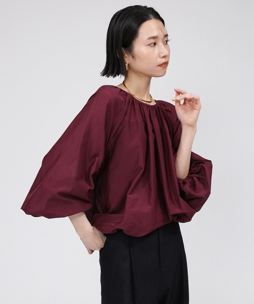 BABYLONE（バビロン）の「シルクローンギャザーブラウス（シャツ/ブラウス・レディース・ブラック/バーガンディー/ホワイト・フリー）」の22枚目の写真