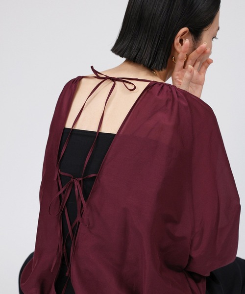 BABYLONE（バビロン）の「シルクローンギャザーブラウス（シャツ/ブラウス・レディース・ブラック/バーガンディー/ホワイト・フリー）」の16枚目の写真