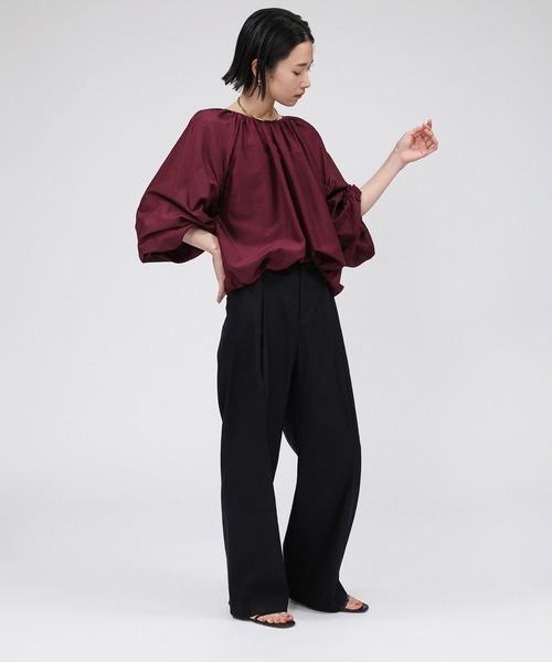 BABYLONE（バビロン）の「シルクローンギャザーブラウス（シャツ/ブラウス・レディース・ブラック/バーガンディー/ホワイト・フリー）」の17枚目の写真