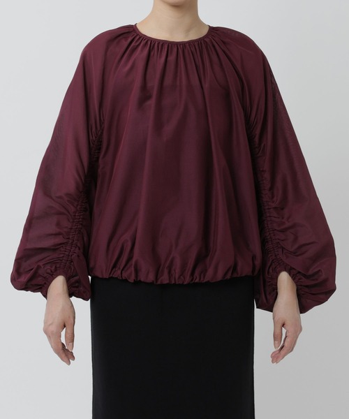 BABYLONE（バビロン）の「シルクローンギャザーブラウス（シャツ/ブラウス・レディース・ブラック/バーガンディー/ホワイト・フリー）」の14枚目の写真