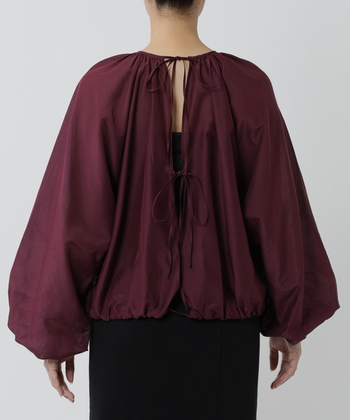 BABYLONE（バビロン）の「シルクローンギャザーブラウス（シャツ/ブラウス・レディース・ブラック/バーガンディー/ホワイト・フリー）」の8枚目の写真