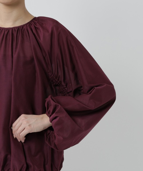 BABYLONE（バビロン）の「シルクローンギャザーブラウス（シャツ/ブラウス・レディース・ブラック/バーガンディー/ホワイト・フリー）」の11枚目の写真
