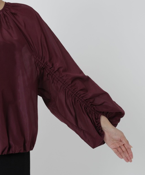 BABYLONE（バビロン）の「シルクローンギャザーブラウス（シャツ/ブラウス・レディース・ブラック/バーガンディー/ホワイト・フリー）」の12枚目の写真