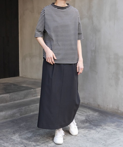 FORK&SPOON(フォークアンドスプーン)の「FORK&SPOON ボトルネック5分袖Tシャツ(Tシャツ/カットソー・レディース・ブラック/グリーン/ホワイト系その他/グレー系その他/ブラウン/オフホワイト・1)」の10枚目の写真