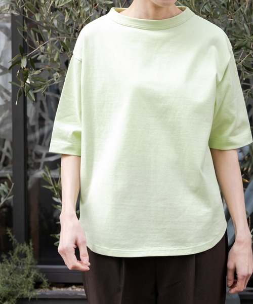 FORK&SPOON(フォークアンドスプーン)の「FORK&SPOON ボトルネック5分袖Tシャツ(Tシャツ/カットソー・レディース・ブラック/グリーン/ホワイト系その他/グレー系その他/ブラウン/オフホワイト・1)」の11枚目の写真