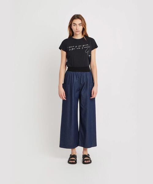 agnes b.(アニエスベー)の「デニム ワイドパンツ ”Mathis”(その他パンツ・レディース・ブルー系その他・38/36)」の2枚目の写真