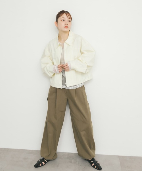 KBF（ケイビーエフ）の「ダッドZIPブルゾン（ブルゾン・レディース・アイボリー/ダークグレー・ONE）」の9枚目の写真