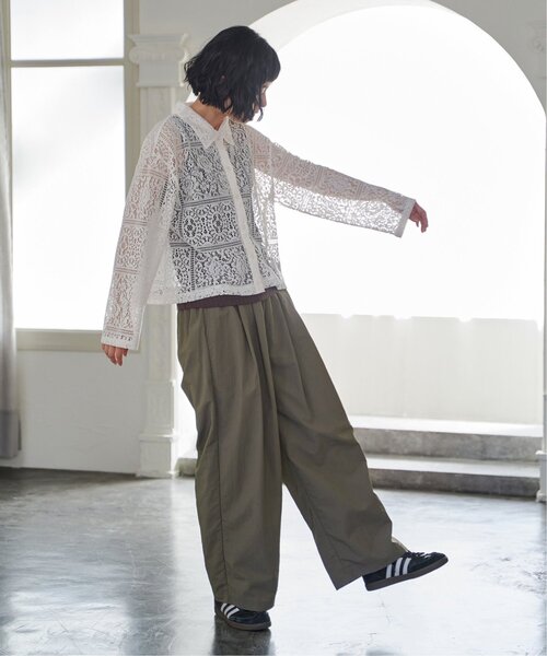 LBC（エルビーシー）の「ナイロンギャザーワイドパンツ（その他パンツ・レディース・グレー/エメラルド/ベージュ・M/L）」の19枚目の写真